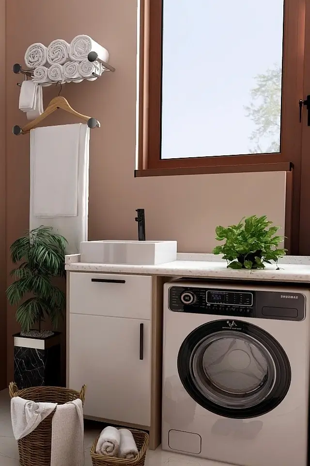 a dryer in a home